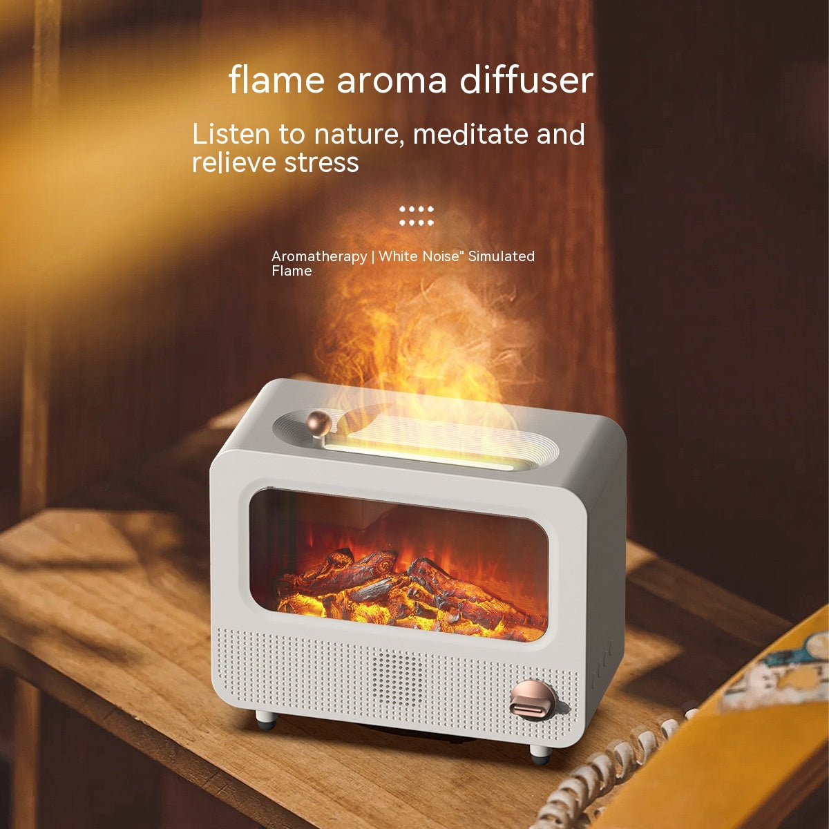 Simulation Flame Humidifier Fireplace Aroma Diffuser Household